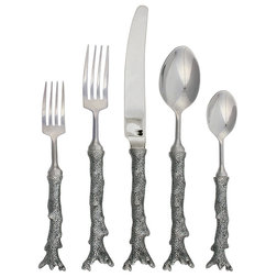 Beach Style Flatware And Silverware Sets Coral Five Piece Setting