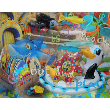 Rated G Kids The World is Your Beach Graphic Art on Wrapped Canvas
