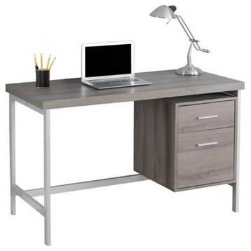 Atlin Designs 48" Modern Engineered Wood Home Office Desk in Dark Taupe Gray