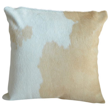 Pergamino Palomino and White Cowhide Pillows, Double Sided