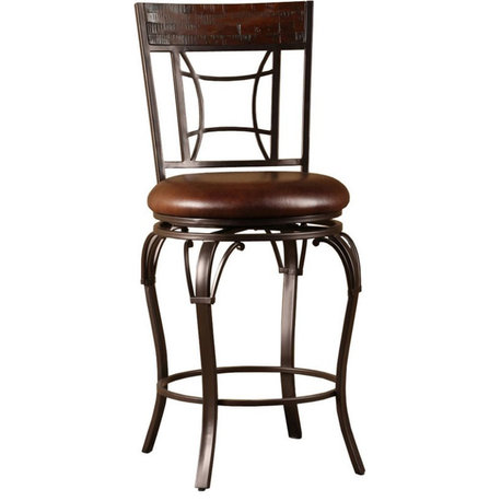 Hillsdale Granada 42" Metal Modern Counter Stool in Dark Chestnut