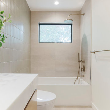 Tub & Shower with Tile Feature Wall