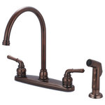 Olympia Faucets - Accent Two Handle Kitchen Faucet, Oil Rubbed Bronze - Featuring classic traditional elegance, our Accent Collection of faucets by Olympia is ageless and uncomplicated. Accent can both simplify and provide an essential enhancement to your home with an understated enduring style balanced with seamless functionality.