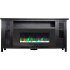 Somerset 70" Dark Coffee Electric Fireplace TV Stand, LED Flames, Crystal Rocks