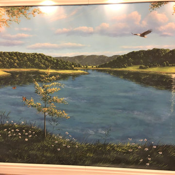 Virginia Landscape Mural, hand-painted for a dining room in Windermere, Florida