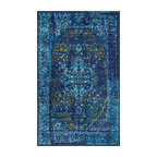 Machine Made Jizah Rug, Blue, 8