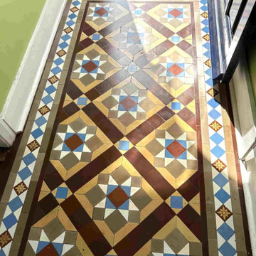 Wax Coated Victorian Tiled Hallway Renovated in Addlestone