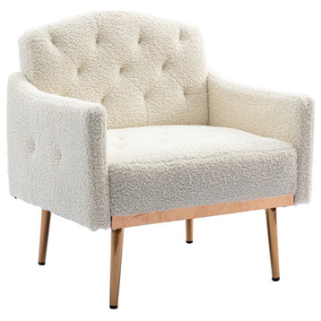 Gewnee Accent Chair , Leisure Single Sofa With Rose Golden Feet