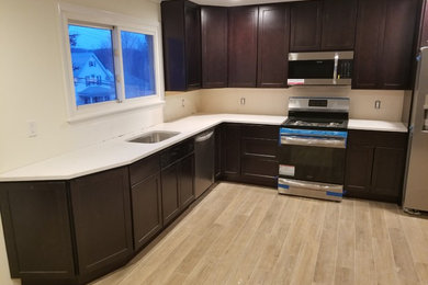 Minimalist kitchen photo in New York