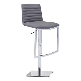 Lucio Hydraulic Barstool Dark Gray Contemporary Bar Stools