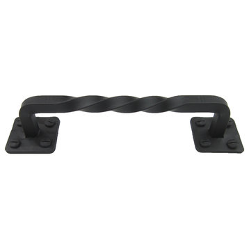Farmhouse Twisted Wrought Iron Cabinet Pull 6" Hpf6, #3 Black