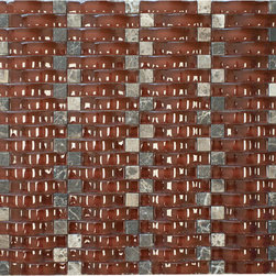 Red Velvet 3D Sea Wave Glass Mosaic Tiles - Home Accessories & Decor