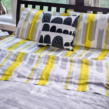Tween Boy Bedroom, Yellow and Gray