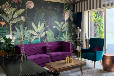 Eclectic living room photo in Bengaluru