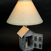 Set of 2 Rustic Zinc Dual Table Lamps And Accent Light Farmhouse Decor