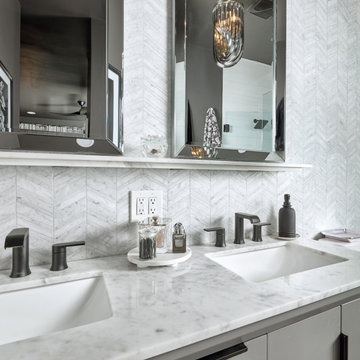 Bianco Carrara Marble Bathroom Counters