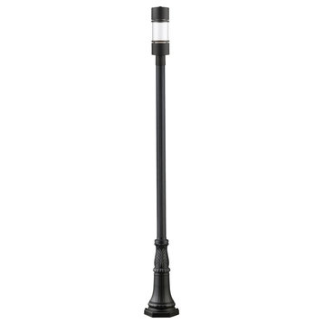Luminata 1 Light Outdoor Post Light, Black With Clear Glass, 518P Mount
