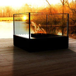 DecorPro 13'' x 13'' Cell Atrium Tabletop Black Fireburner D10009 - Bath Products