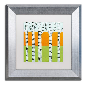 Michelle Calkins Seasonal Birches Winter Matted Framed Art Traditional Prints And Posters By Trademark Global