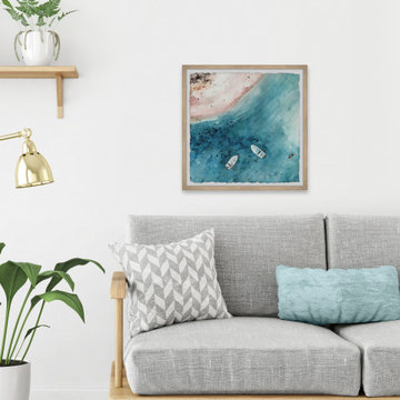 "Ocean from the Top" Framed Painting Print