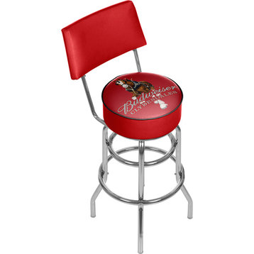 Bar Stool - Budweiser Clydesdale Red Stool with Foam Padded Seat and Back