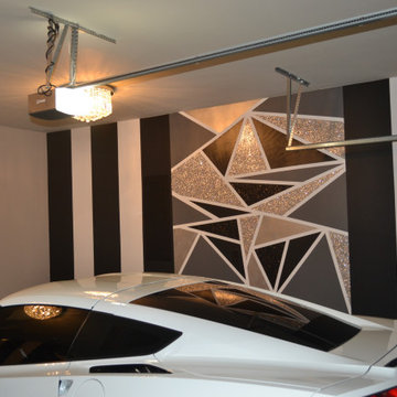 Garage Walls Upgrade w/ Silver Glitter, Black Glitter, & Black Metallic Paint