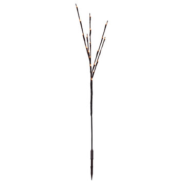 Vickerman 60 Gold Wide Angle LED Twig Light Set On Brown Wire