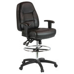 Harwick Furniture - Harwick Premium Leather Drafting Chair with Arms - If you are looking for the most comfortable office chairs and drafting chairs to get you through your workday, look no further than Harwick. We refuse to sacrifice quality to just mass produce a run of the mill office chair.  We are dedicated to having chairs that we can be proud of. So ditch that old, uncomfortable chair and treat yourself to something better. Our premium chairs will surround you in comfort and are a cut above the rest. Features of this leather drafting chair include: