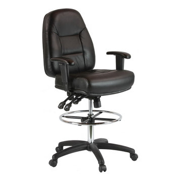 Harwick Premium Leather Drafting Chair with Arms