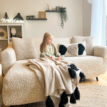 Vanilla L-Shape Sofa Slipcover | Microfibra Collection | Living Room Design