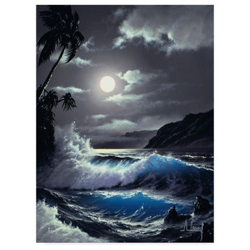 "Waves Under The Moon 8" by Anthony Casay, Canvas Art, 32"x24"