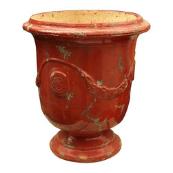 French Vase Anduze Red Antique - Outdoor Pots And Planters