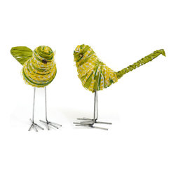 Shea's Wildflower - Yarn Birds, Set Of 2 - Wreaths And Garlands
