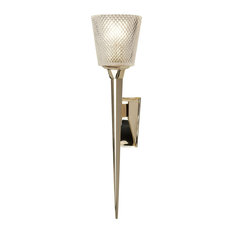 Single Bathroom Wall Light, Polished Gold