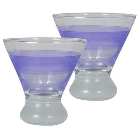 Retro Stripe Purple Cosmopolitan, Set of 2