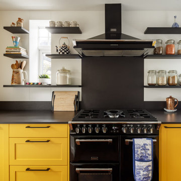 Bright Colours and Bold Contrast in This Shaker Kitchen in Leeds