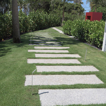 Walk path to the barbecue