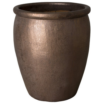 Round Pot Large, Metallic 29x33