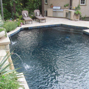 Italianate pool & courtyard in a tight space