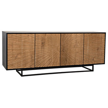 Hosteen Sideboard, Hand Rubbed Black and Teak
