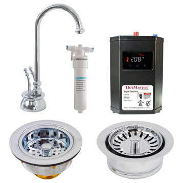 CO145 Hot/Cold Water Dispenser, Digital Tank, Filter, Flanges, Polished Chrome