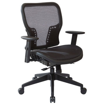 Dark Air Grid Seat and Back Executive Chair, Black