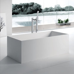 ADM Bathroom Rectangular Freestanding Bathtub, White, 66.9" - SW-122L (67 x 28) - Bathtubs