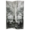 6' Tall Double Sided Paris Room Divider, Eiffel Tower/Arc de Triomphe