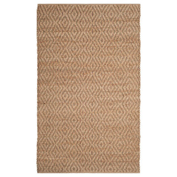 Safavieh Natural Fiber Collection NF873 Rug, Natural/Red, 5' X 8'