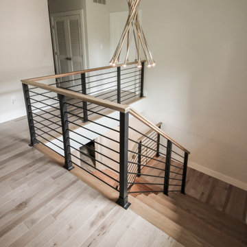 Project #71 | Modern Hickory Staircase with Horizontal Balustrade