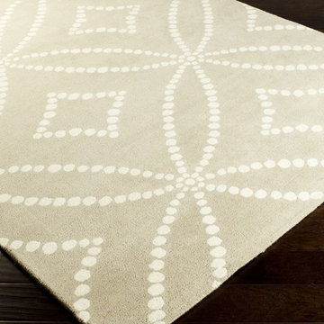 Harlequin Ivory and Gray Dots Pattern Rug by Surya -$959.22