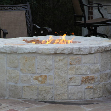 Outdoor Kitchen, Fire Feature, and Stamp Overlay in Humble