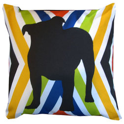 Eclectic Decorative Pillows Bulldog Pillow, Without Pillow Insert