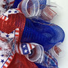 Three Cheers For The Red White And Blue Patriotic Ribbon Deco Mesh Wreath, 20 In